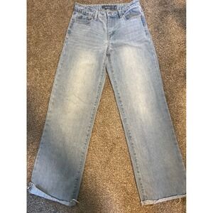 Indigo Rising Women's Light Wash Wide Leg Jeans Size 1 Raw Hem